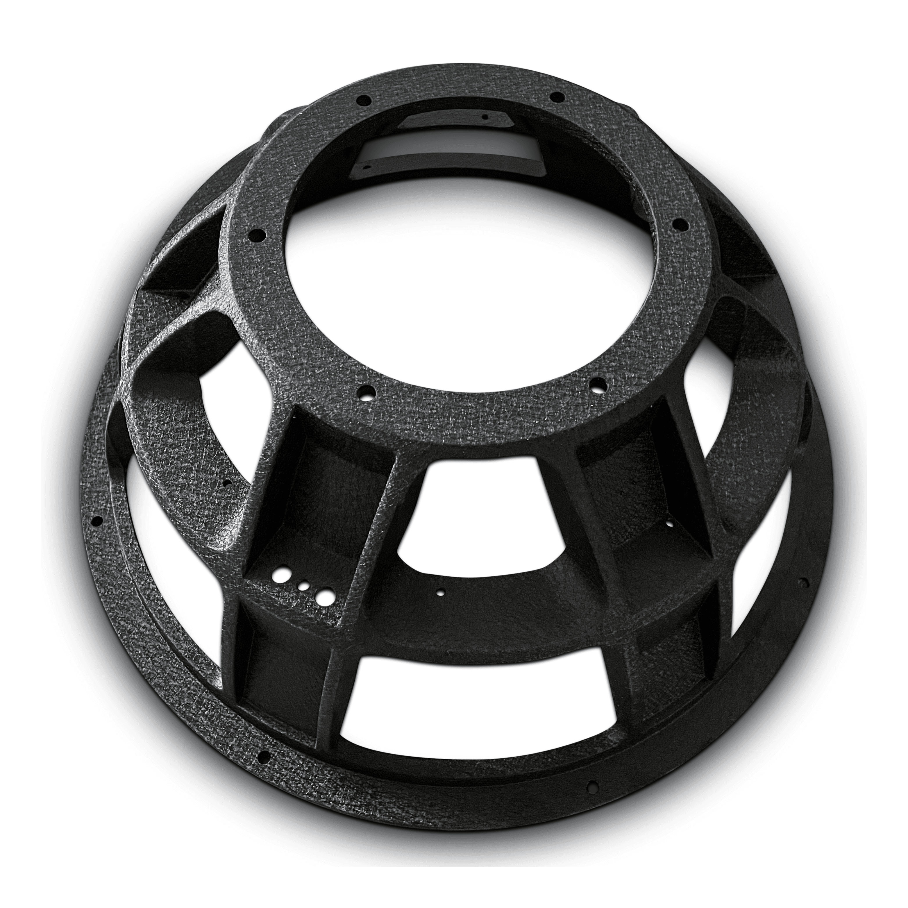 15″ Wide Mouth Ti Subwoofer Frame - Basket - Wrinkle Black 2