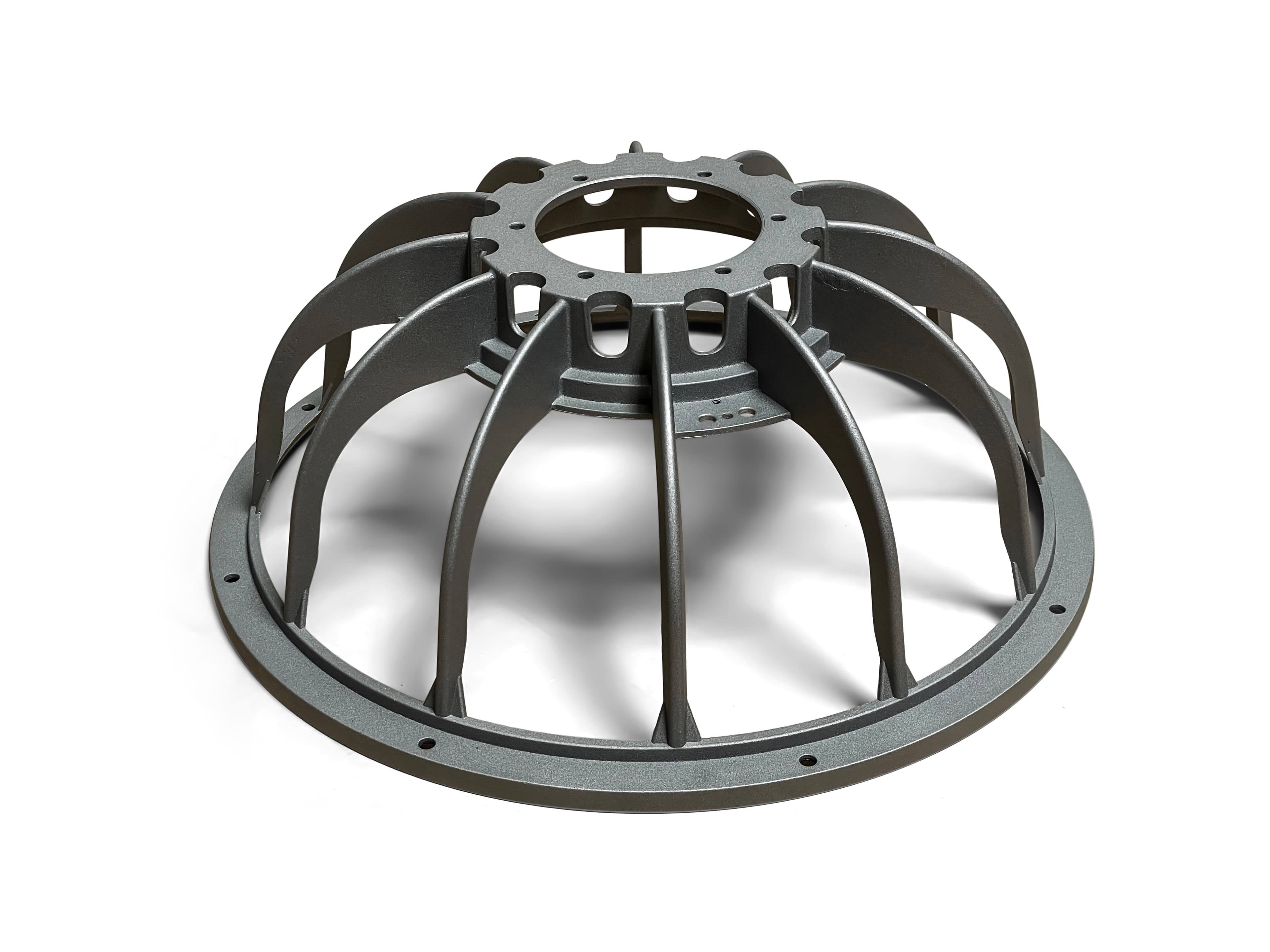 18″ 12 Spoke Subwoofer Frame - Basket - Matte Gray 2